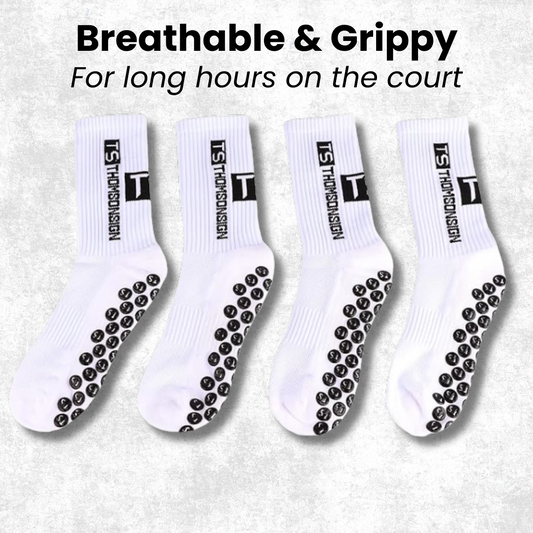 CourtStride Compression Grip Socks (4 Pairs)